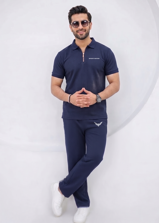 Quarter-Zip Polo & Trouser Set