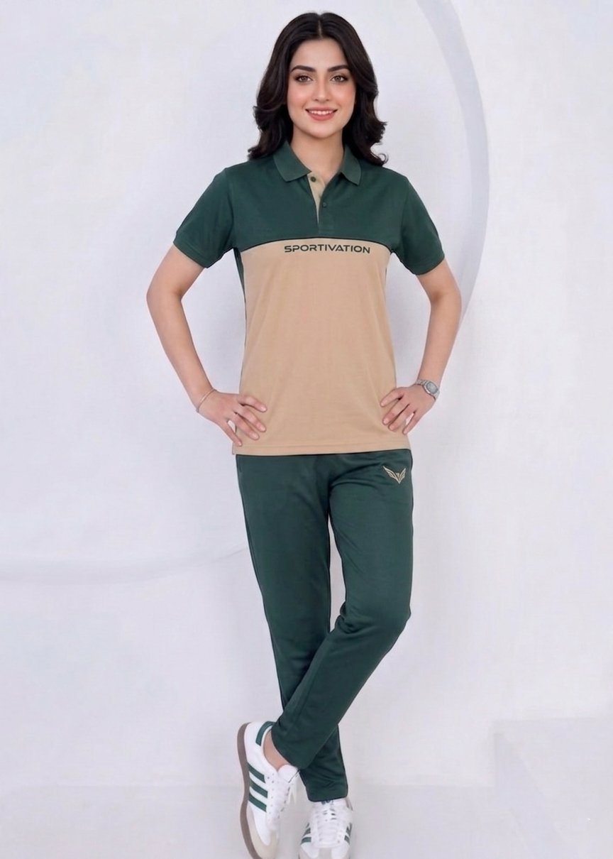 Color-Block Polo Summer Tracksuit