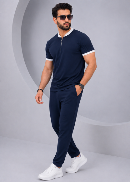 Contrast Quarter-Zip Co-Ord Set